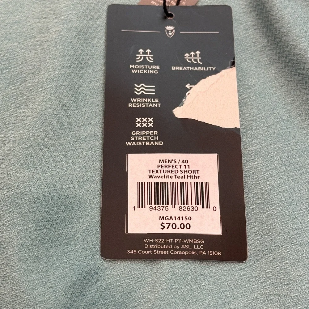 Walter Hagen Shorts Mens 40 Teal Perfect 11 Golf Wrinkle‎ Resistant Stretch NEW - Picture 8 of 14